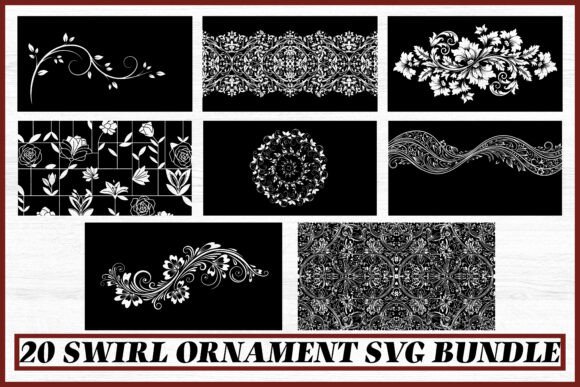 20 Swirl Ornament Decorative SVG Bundle: Elevate Your Creative Projects