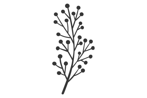 Berry Branch Icon: Decorative Floral Elements for Designers