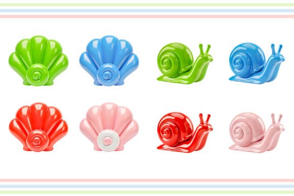Bring Whimsy to Your Work with Decorative Colorful Snail Shell Figurine