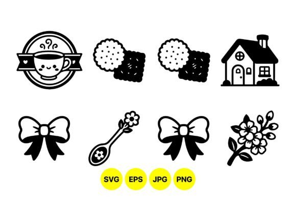 Charming Cute Tea Time Decorative Icons for Creative Projects