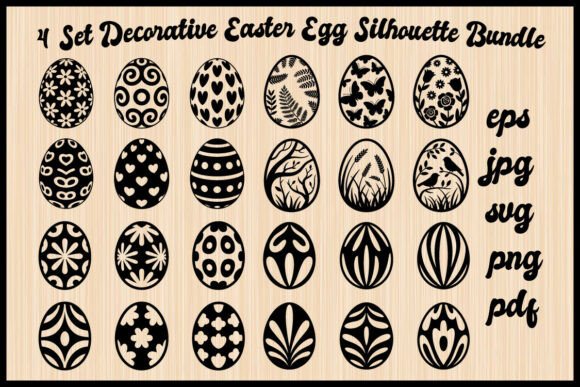 Decorative Easter Egg Silhouette Bundle for Your Projects