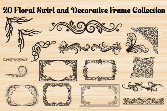 Elevate Your Design with Floral Swirl and Decorative Frame