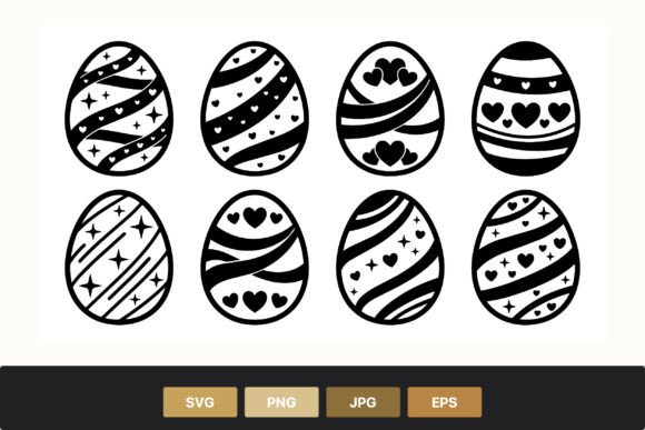 Elevate Your Spring Projects with Decorative Black and White Easter Eggs