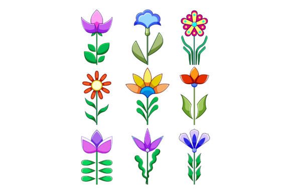 Exploring Decorative Geometric Colorful Flowers Il