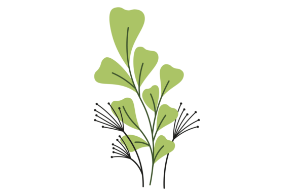 Green Plant Color Icon: Decorative Flora for Modern Design