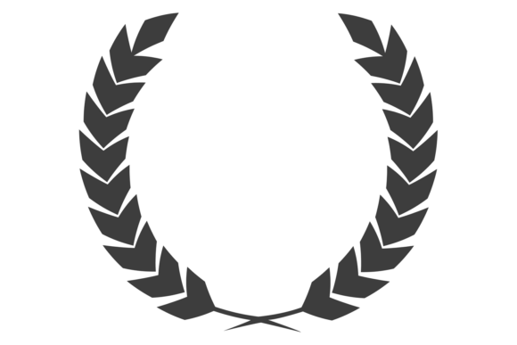 Round Wreath Emblem: A Black Decorative Wheat Logo for Timeless Branding