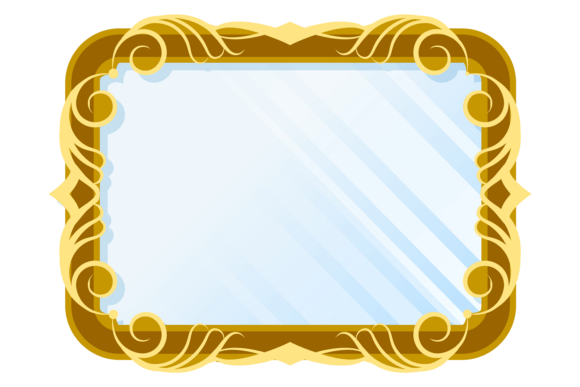 The Allure of the Shiny Mirror in Decorative Golden Frame