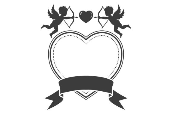 Vintage Heart Frame: Black Decorative Victorian Insignia